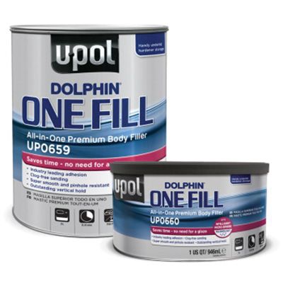 U-POL® DOLPHIN™ UP0659 Premium All-In-One Body Filler, 1 gal Tin, Off-White, Paste - U-POL 0659