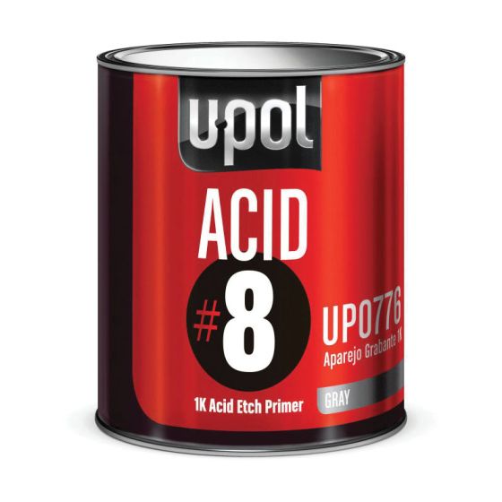 U-POL® UP0776 Fast Drying 1K Acid Etch Primer, 1 L Tin, Gray, 10 to 20 min Curing, Fast Drying - U-POL UP0776