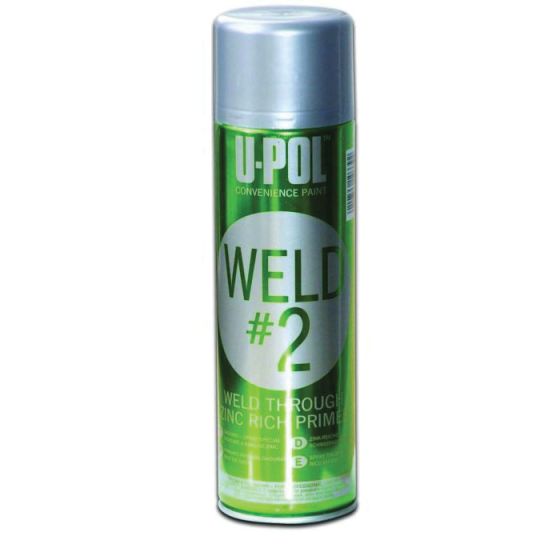 U-POL® UP0789 WELD#2 Weld-Through Primer, 450 mL, Metallic Silver, 53.8 sq-ft Coverage, 10 to 20 min Air Dry Curing - U-POL UP0789