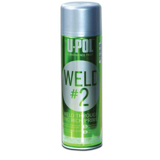U-POL® UP0789 WELD#2 Weld-Through Primer, 450 mL, Metallic Silver, 53.8 sq-ft Coverage, 10 to 20 min Air Dry Curing - U-POL UP0789