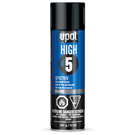 U-POL® UP0791V HIGH #5 High-Build Primer, 450 mL, Gray, 21.5 sq-ft Coverage, 60 min Dry Curing - U-POL UP0791V