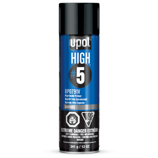 U-POL® UP0791V HIGH #5 High-Build Primer, 450 mL, Gray, 21.5 sq-ft Coverage, 60 min Dry Curing - U-POL UP0791V