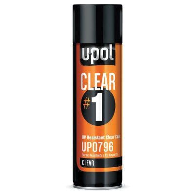 U-POL® UP0796 CLEAR#1 UV Resistant Clear Coat, 450 mL, High Gloss - U-POL UP0796